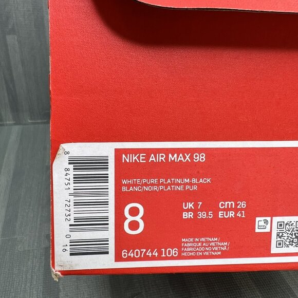 Nike Air Max 98 Triple White Women Size 9.5 New - Picture 8 of 8